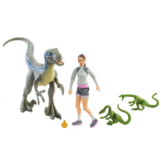 Jurassic World Camp Cretaceous Dino Scape Human Pack Yaz & Velociraptor Blue - Action & Toy Figures -  mattel