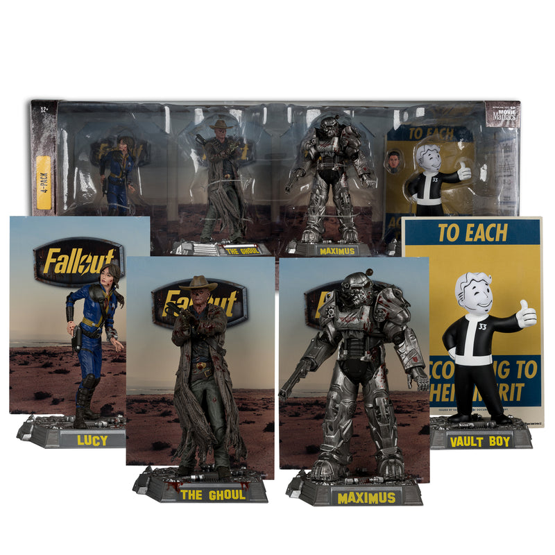 MOVIE MANIACS MULTIPACK - FALLOUT - LUCY MAXIMUS THE GHOUL AND VAULT BOY 4 Pack - Collectables > Action Figures > toys -  McFarlane Toys