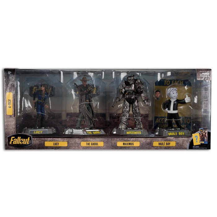 MOVIE MANIACS MULTIPACK - FALLOUT - LUCY MAXIMUS THE GHOUL AND VAULT BOY 4 Pack (preorder Dec)