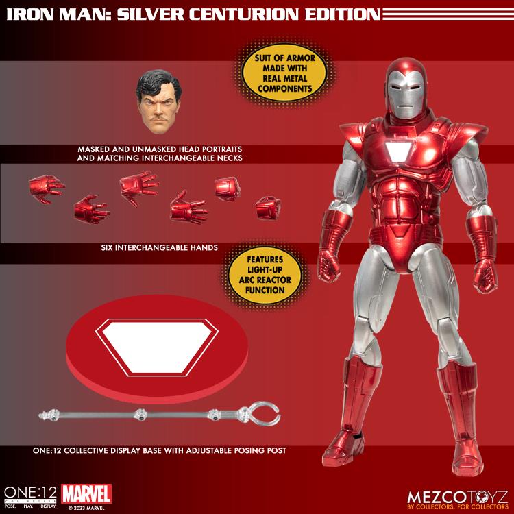 One:12 Collective Iron Man - Silver Centurion (preorder) - Collectables > Action Figures > toys -  MEZCO TOYS