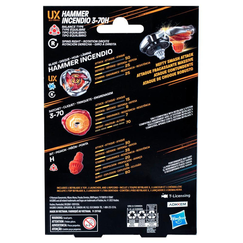 Beyblade X Hammer Incendio 3-70H UX Starter Pack - Collectables > Action Figures > toys -  Hasbro