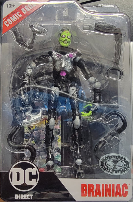 DC Direct Page Punchers - Brainiac  - Ghosts of Krypton Chase / Platinum  **Bent Tab ** - Collectables > Action Figures > toys -  McFarlane Toys