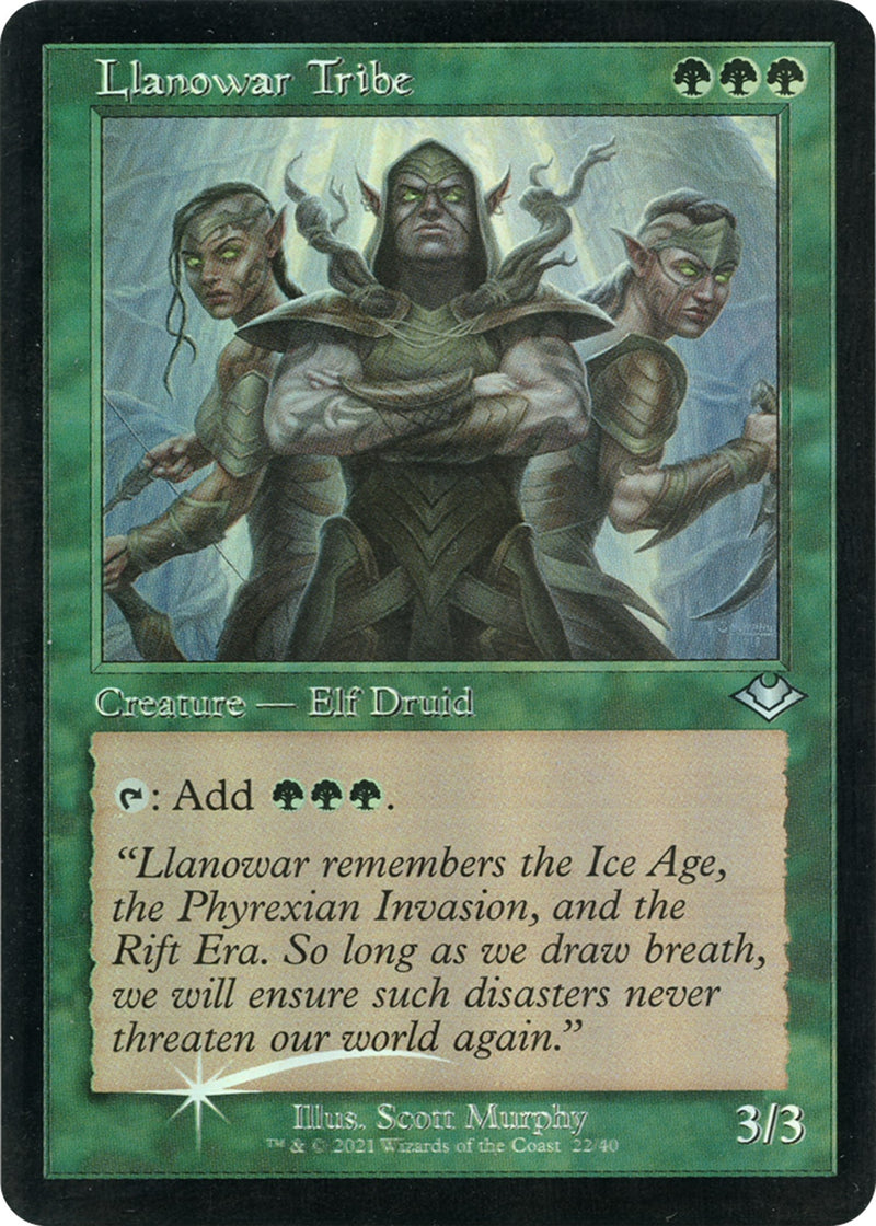 Llanowar Tribe (Retro Frame) (Foil Etched)