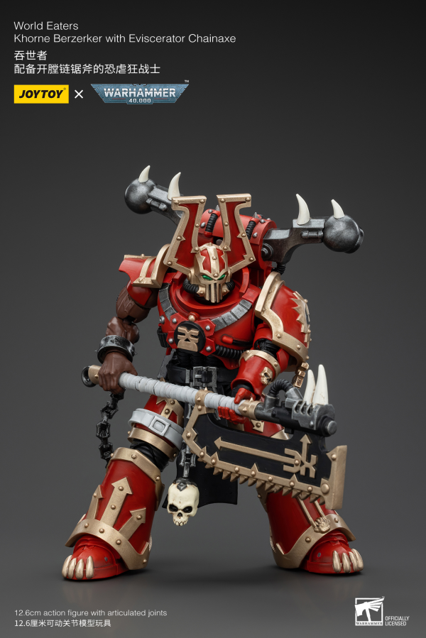 Warhammer 40K - World Eaters - Khorne Berzerker With Eviscerator Chainaxe - Collectables > Action Figures > toys -  Joy Toy