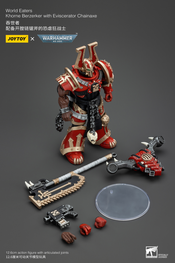 Warhammer 40K - World Eaters - Khorne Berzerker With Eviscerator Chainaxe - Collectables > Action Figures > toys -  Joy Toy