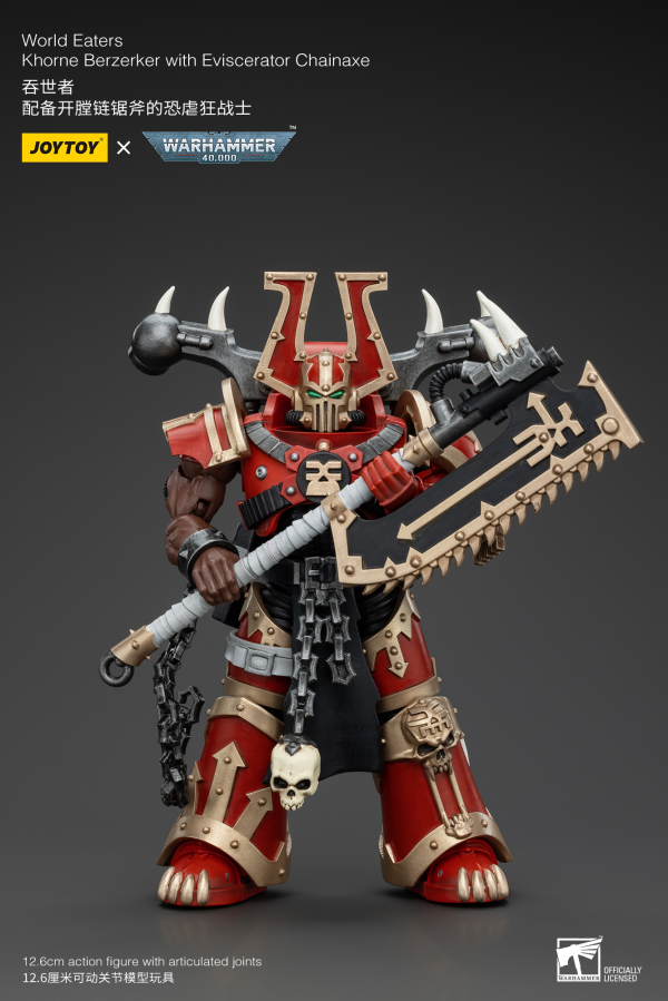 Warhammer 40K - World Eaters - Khorne Berzerker With Eviscerator Chainaxe - Collectables > Action Figures > toys -  Joy Toy