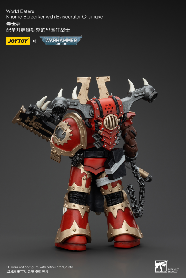 Warhammer 40K - World Eaters - Khorne Berzerker With Eviscerator Chainaxe - Collectables > Action Figures > toys -  Joy Toy