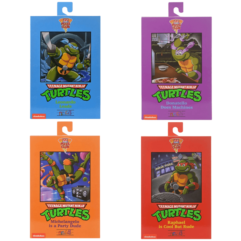Teenage Mutant Ninja Turtles - Turtles Pizza Club - Cartoon Turtles Set of 4 - Collectables > Action Figures > toys -  Neca