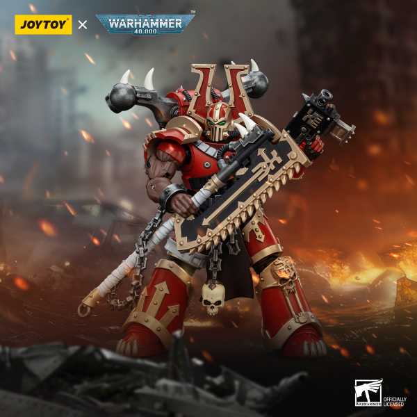 Warhammer 40K - World Eaters - Khorne Berzerker With Eviscerator Chainaxe - Collectables > Action Figures > toys -  Joy Toy