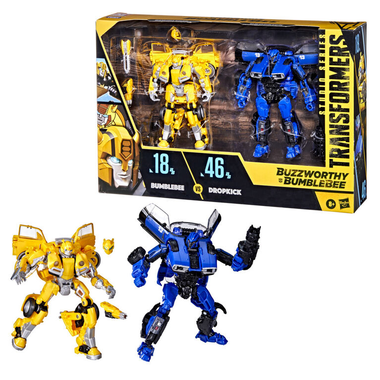 Transformers Toys Buzzworthy Bumblebee Studio Series Deluxe Class 18BB Bumblebee vs. 46BB Dropkick - Collectables > Action Figures > toys -  Hasbro