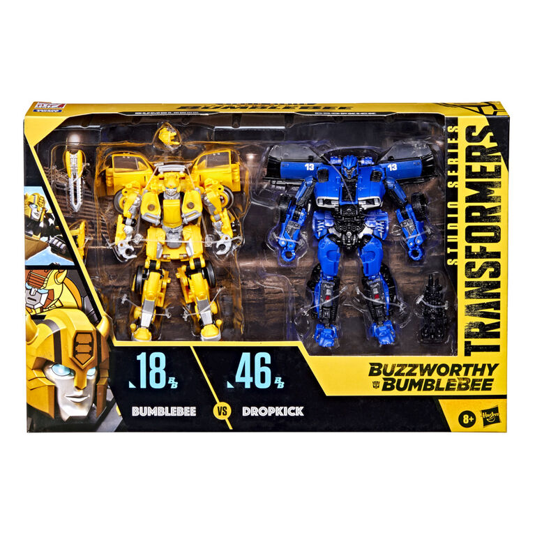 Transformers Toys Buzzworthy Bumblebee Studio Series Deluxe Class 18BB Bumblebee vs. 46BB Dropkick - Collectables > Action Figures > toys -  Hasbro