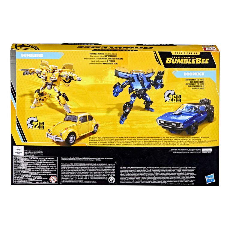 Transformers Toys Buzzworthy Bumblebee Studio Series Deluxe Class 18BB Bumblebee vs. 46BB Dropkick - Collectables > Action Figures > toys -  Hasbro