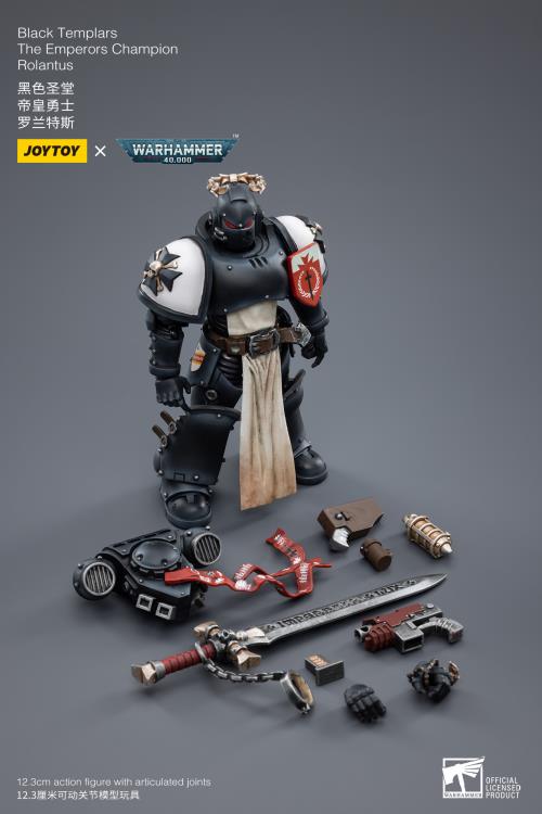 JoyToy - Warhammer 40K - Black Templars - The Emperor's Champion Rolantus - Collectables > Action Figures > toys -  Joy Toy
