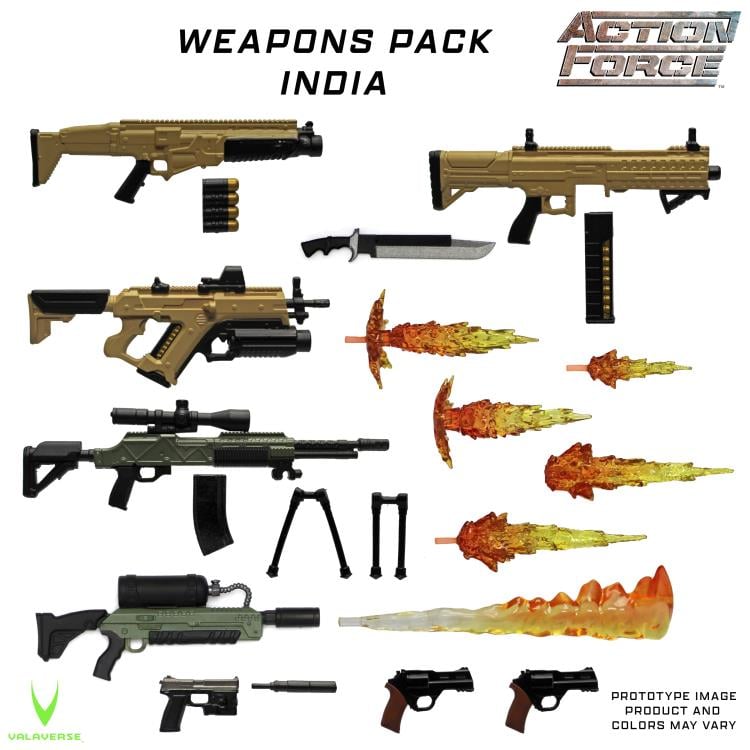 Action Force Weapons Pack (India) 1/12 Scale Accessory Set - Collectables > Action Figures > toy -  VALAVERSE