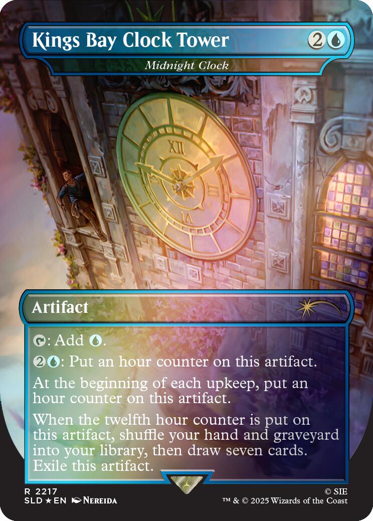 Kings Bay Clock Tower - Midnight Clock (Rainbow Foil)