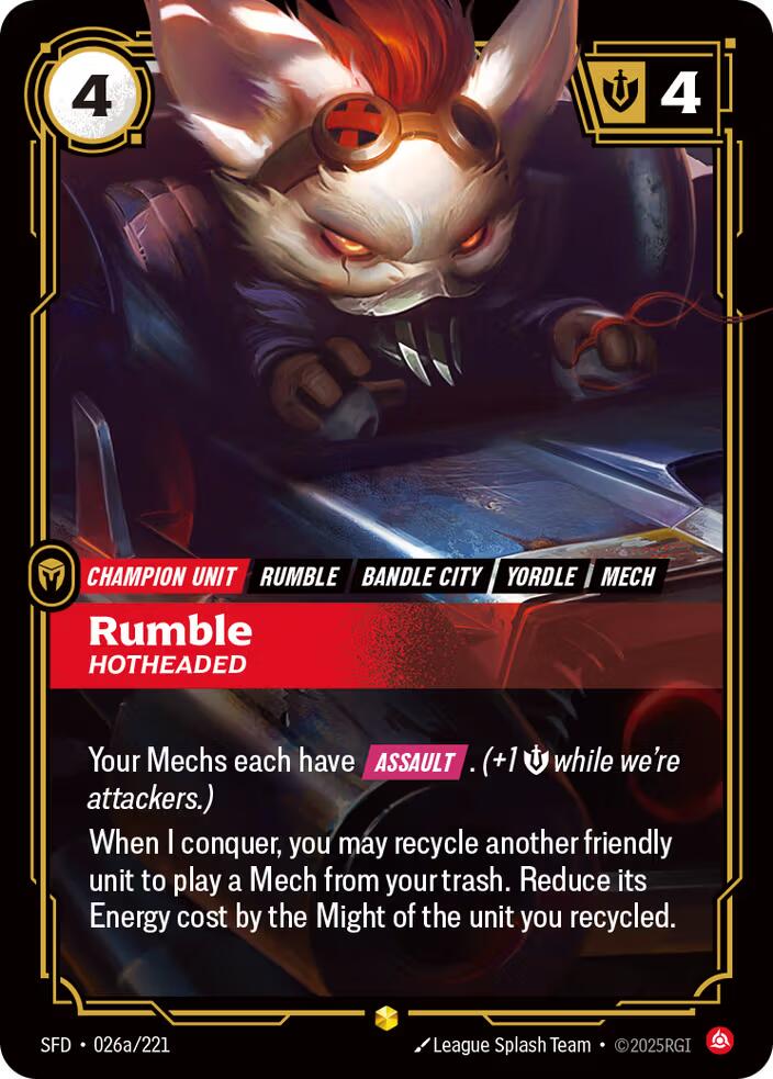 Rumble, Hotheaded (Alternate Art)