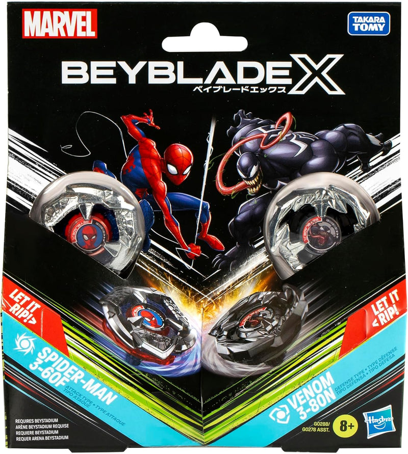 Beyblade X Marvel Collab Spider-Man 3-60F vs. Venom 3-80N Multipack Set - Exclusive - Collectables > Action Figures > toys -  Hasbro