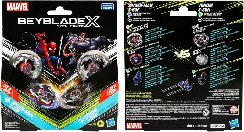 Beyblade X Marvel Collab Spider-Man 3-60F vs. Venom 3-80N Multipack Set - Exclusive - Collectables > Action Figures > toys -  Hasbro