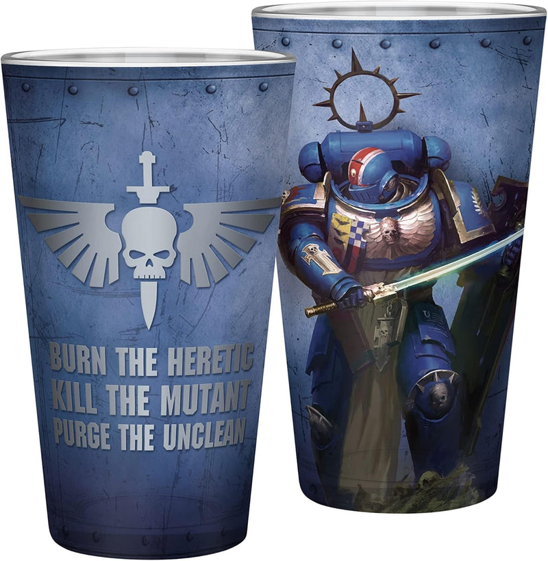 Warhammer 40K - Ultramarine Pint Size Drinking Glass 14 Oz - Accessories -  ABYstyle