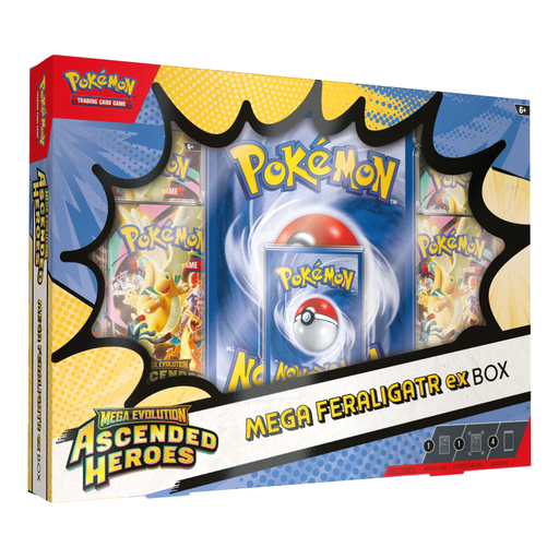 Pokémon TCG: Mega Evolution - Ascended Heroes - Mega Feraligatr ex Box - Card Games > Collectables > TCG > CCG -  Pokemon TCG