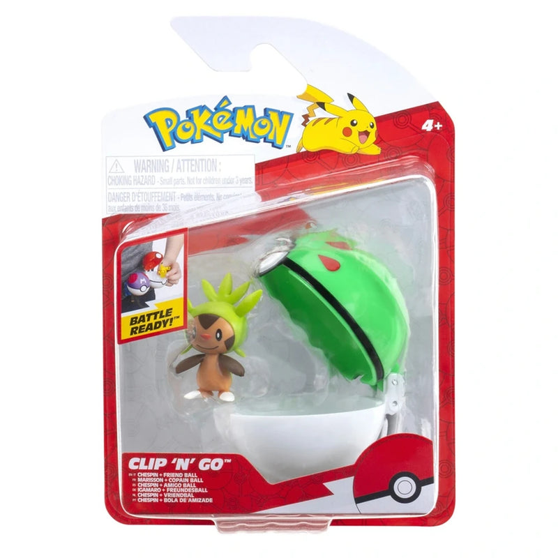 Pokémon - Clip 'N' Go - Chespin + Friend Ball - Collectables > Action Figures > toys -  Jazwares