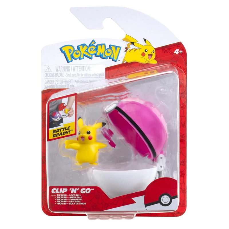 Pokémon - Clip 'N' Go - Pikachu + Love Ball - Collectables > Action Figures > toys -  Jazwares