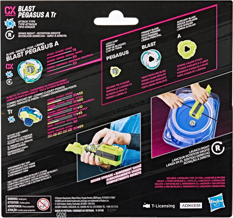 Beyblade X Blast Pegasus A Tr Clip & Rip Launcher Set
