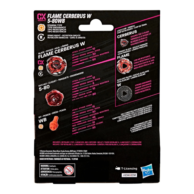 Beyblade X Flame Cerberus W 5-80WB CX Starter Pack