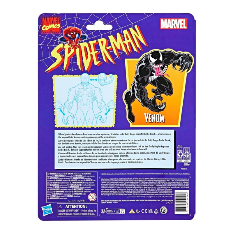 Marvel Legends Series - Retro Cardback Spider-Man - Venom (85th Anniversary) - Exclusive - Collectables > Action Figures > toys -  Hasbro