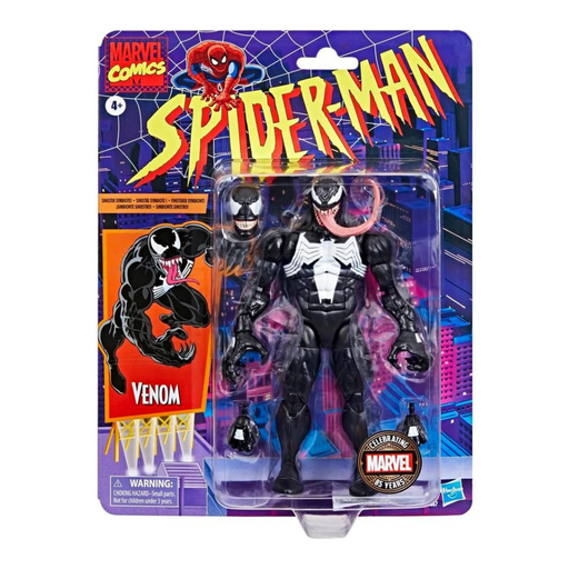 Marvel Legends Series - Retro Cardback Spider-Man - Venom (85th Anniversary) - Exclusive - Collectables > Action Figures > toys -  Hasbro