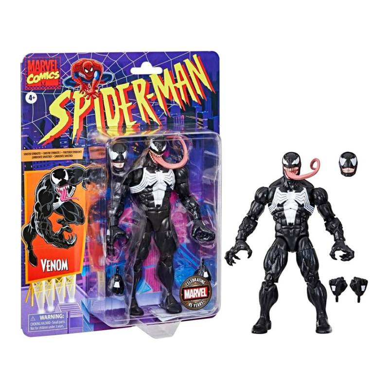Marvel Legends Series - Retro Cardback Spider-Man - Venom (85th Anniversary) - Exclusive - Collectables > Action Figures > toys -  Hasbro