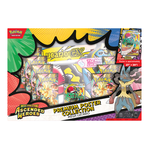 Pokémon TCG: Mega Evolution - Ascended Heroes - Premium Poster Collection - Mega Lucario - Card Games > Collectables > TCG > CCG -  Pokemon TCG