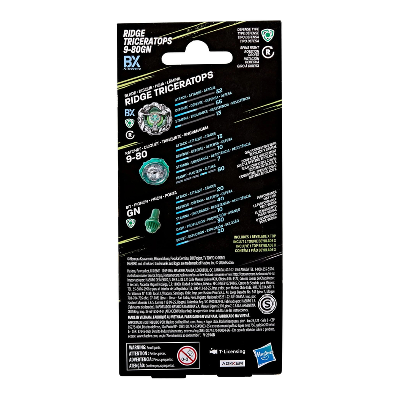 Beyblade X Ridge Triceratops 9-80GN BX Booster Pack - Collectables > Action Figures > toys -  Hasbro