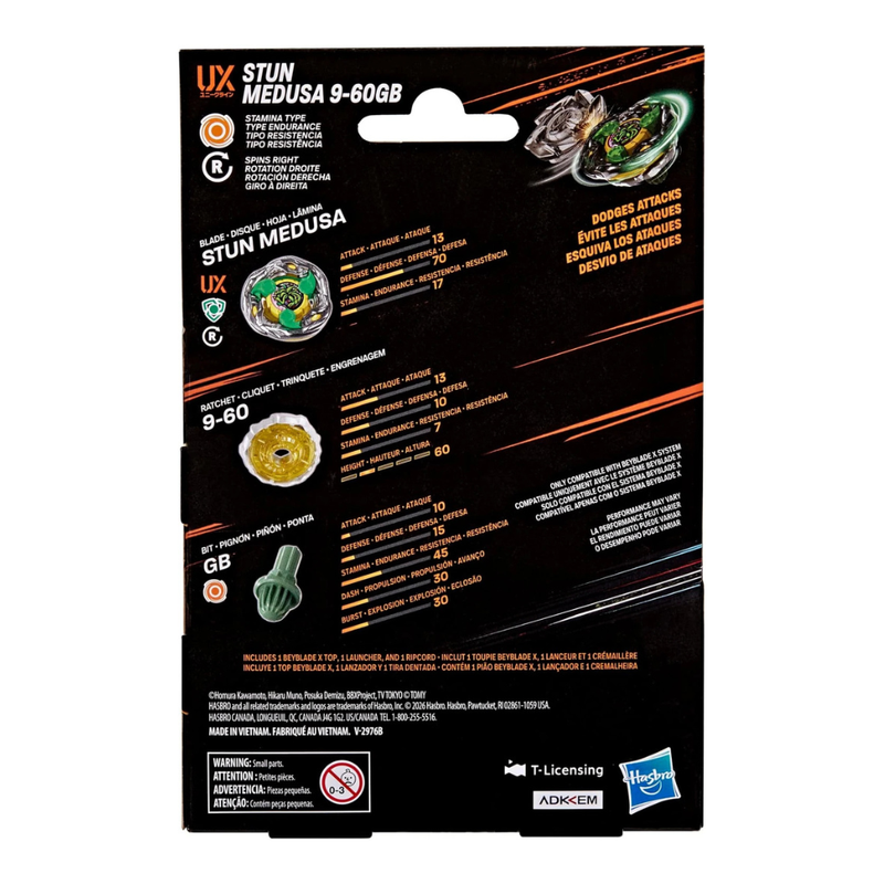 Beyblade X Stun Medusa 9-60GB UX Starter Pack - Collectables > Action Figures > toys -  Hasbro