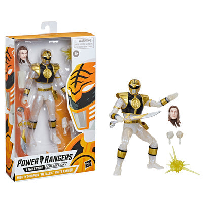 Power Rangers Lightning Collection Mighty Morphin Metallic White Ranger - Collectables > Action Figures > toys -  Hasbro