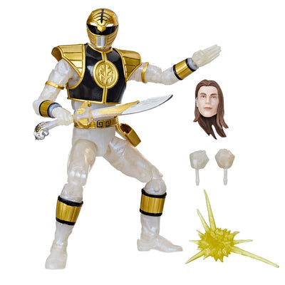 Power Rangers Lightning Collection Mighty Morphin Metallic White Ranger - Collectables > Action Figures > toys -  Hasbro