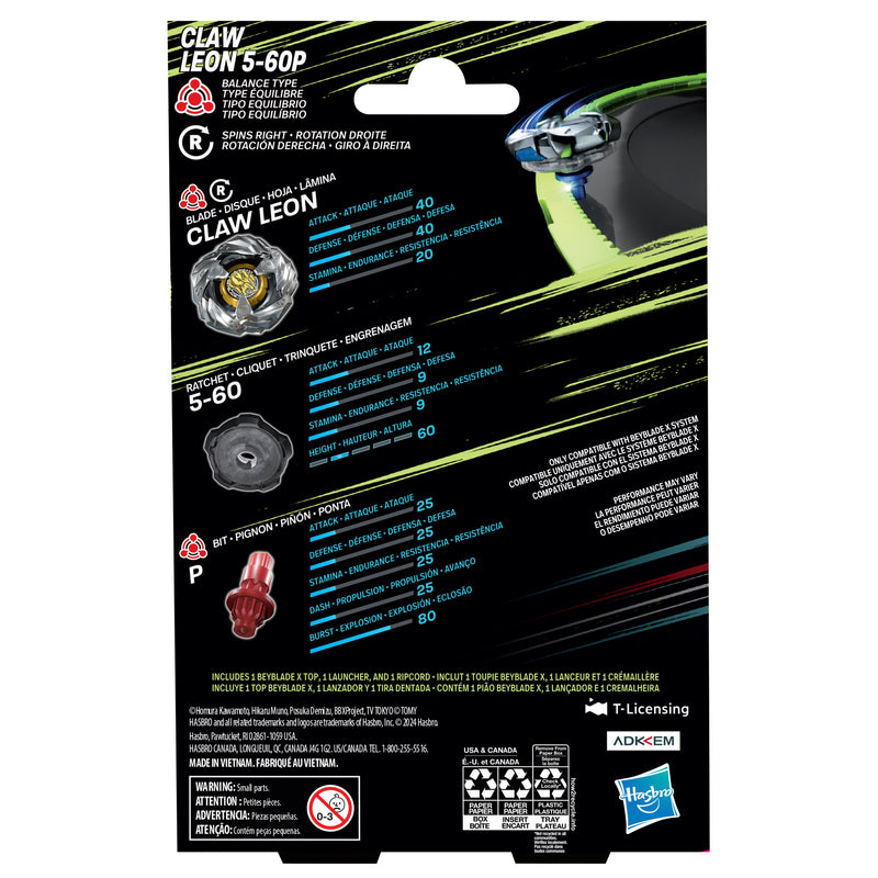 Beyblade X Claw Leon 5-60P Starter Pack Set - Collectables > Action Figures > toys -  Hasbro