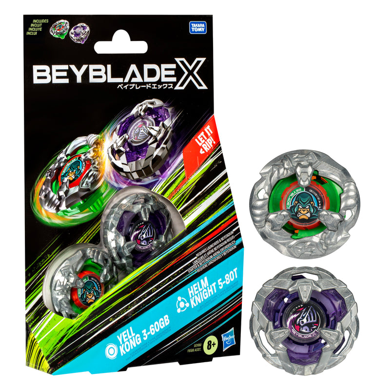 Beyblade X Yell Kong 3-60GB and Helm Knight 5-80T Top Dual Pack Set - Collectables > Action Figures > toys -  Hasbro