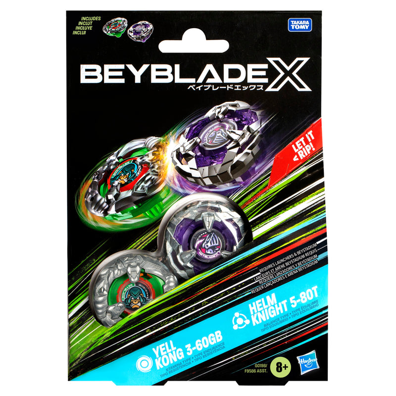 Beyblade X Yell Kong 3-60GB and Helm Knight 5-80T Top Dual Pack Set - Collectables > Action Figures > toys -  Hasbro