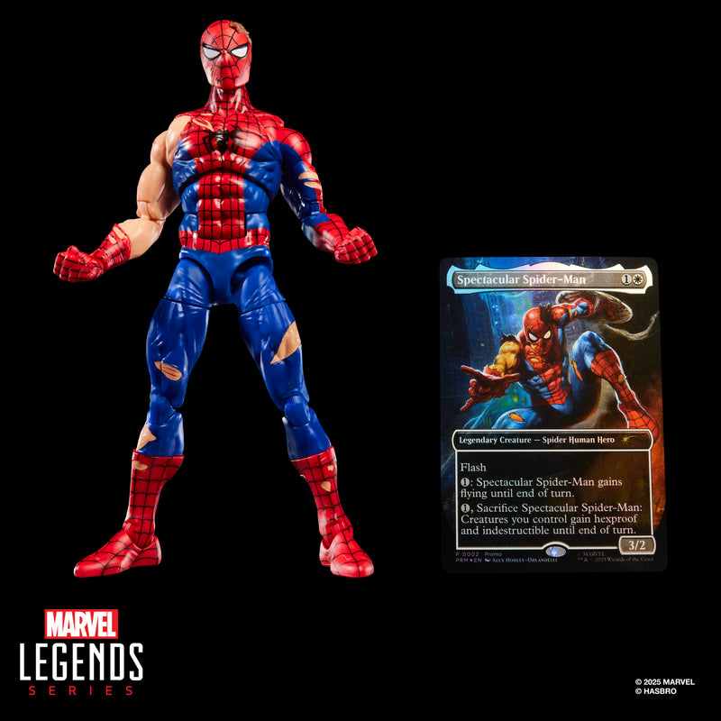 Marvel Legends Series Magic: The Gathering Battle-Damaged Spider-Man (Preorder Nov/Dec 2025) - Collectables > Action Figures > toys -  Hasbro