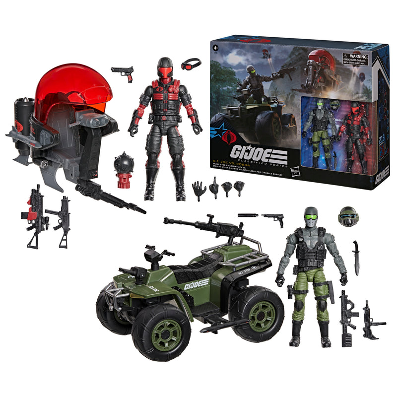 G.I. Joe Classified Series #218 Snake Eyes & Varmint ATV Vs. Stealth Viper & Cobra Stealth Flight Pod (Trubble Bubble) (Preorder Nov 2026)
