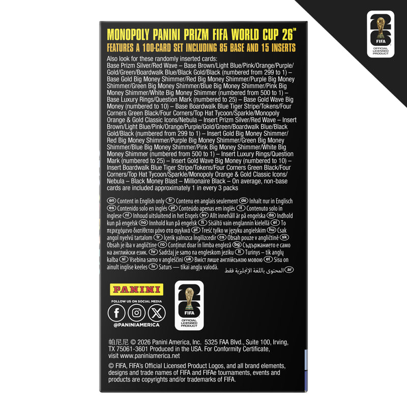 Monopoly Panini Prizm: FIFA World Cup Booster Box (Preorder Mar 2026) - Card Games > Collectables > TCG > CCG -  Hasbro