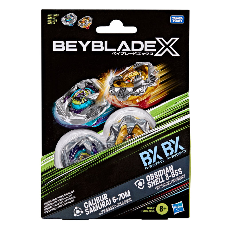 Beyblade X Calibur Samurai 6-70M BX & Obsidian Shell 3-85S BX Dual Pack Set - Collectables > Action Figures > toys -  Hasbro