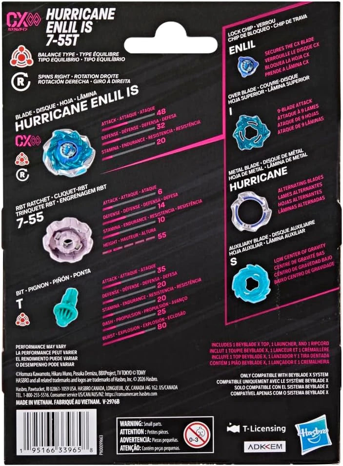 Beyblade X Hurricane Enlil IS 7-55T CX Infinity Starter Pack
