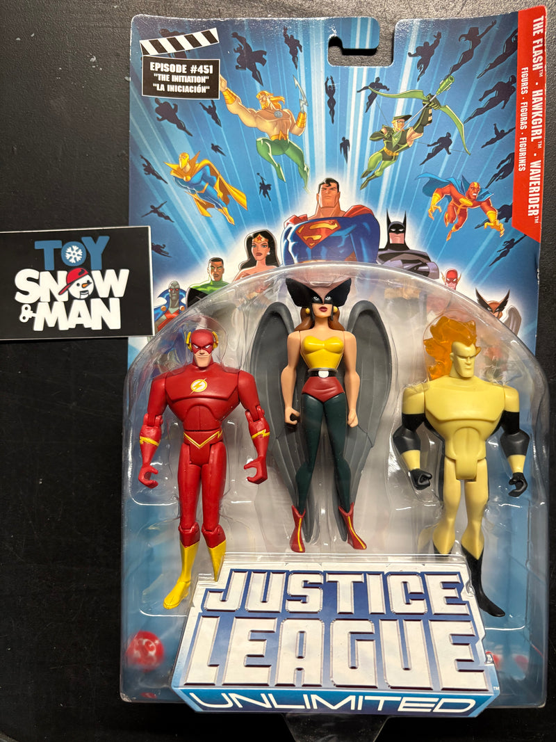 Justice League Unlimited Series 4 featuring The Flash, Hawkgirl, and Waverider - Collectables > Action Figures > toy -  Mattel