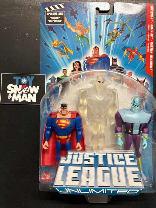 Justice League Unlimited Series 4 featuring Superman, Brainiac, and a clear Martian Manhunter - Collectables > Action Figures > toy -  Mattel