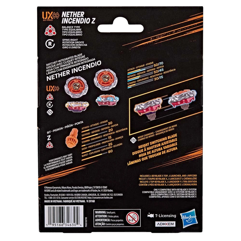 Beyblade X Nether Incendio Z UX Infinity Starter Pack