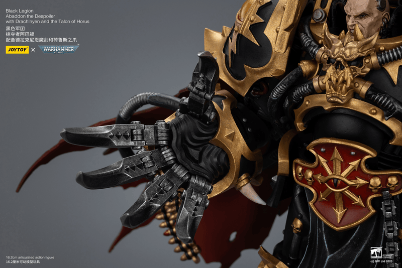 JoyToy - Warhammer 40k - Chaos - Black Legion -  Abaddon the Despoiler with Drach'nyen and the Talon of Horus ( Preorder Q2 2026)