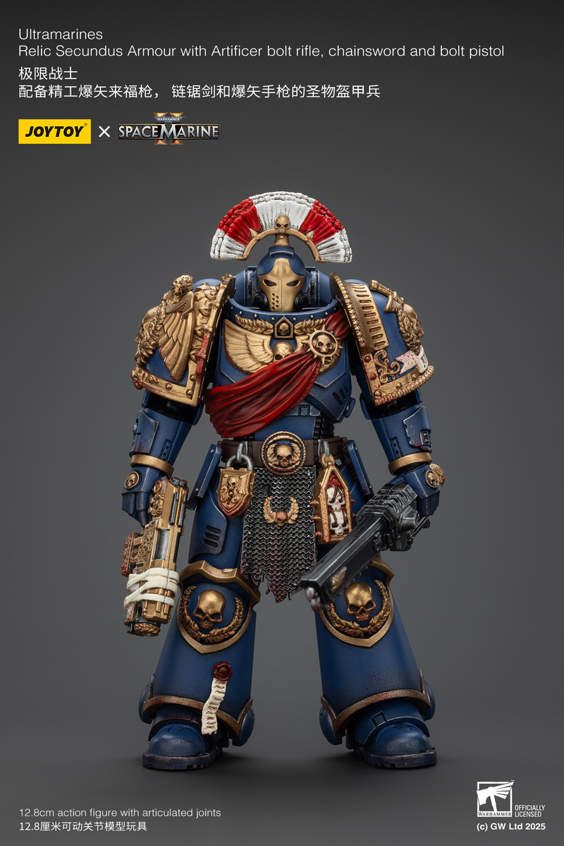 Warhammer 40K - Ultramarines - Relic Secundus Armour with Artificer Bolt Rifle, Chainsword and Bolt Pistol (Preorder December 2025) - Collectables > Action Figures > toys -  Joy Toy
