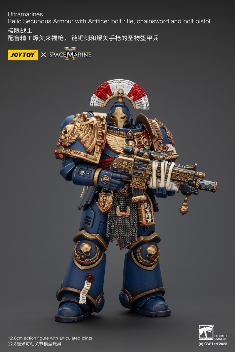 Warhammer 40K - Ultramarines - Relic Secundus Armour with Artificer Bolt Rifle, Chainsword and Bolt Pistol (Preorder December 2025) - Collectables > Action Figures > toys -  Joy Toy